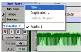 Avid Pro Tools 7.0 - Pour enregistrer vers une nouvelle playlist de piste : - 1