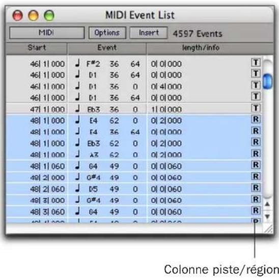 Avid Pro Tools 7.0 - Propriétés en temps réel dans la liste des événements MIDI - 1