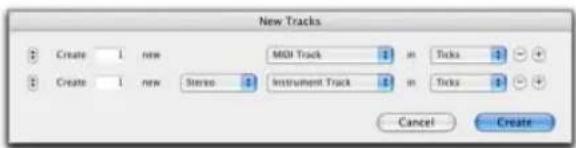 Avid Pro Tools 7.0 - Configuration de pistes MIDI ou de pistes d'instrument pour l'enregistrement - 1