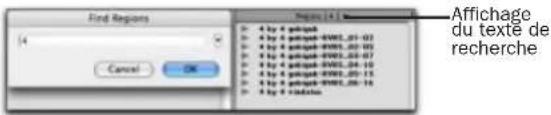 Avid Pro Tools 7.0 - Pour rechercher et afficher les régions contenant un mot ou une expression donnés, procédez comme suit : - 2