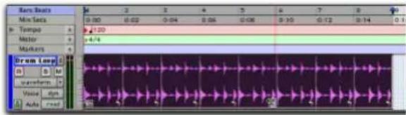 Avid Pro Tools 7.0 - Pour rogner une région mise en boucle à l'alde de l'outil de trimming de boucle : - 2