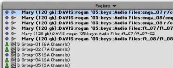 Avid Pro Tools 7.0 - Affichage des informations du fichier pour les régions audio - 1