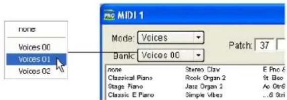 Avid Pro Tools 7.0 - Bouton de sélection des patches - 2
