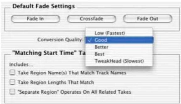 Avid Pro Tools 7.0 - Pour définir la qualité de conversion de la fréquence d'échantillonnage : - 1