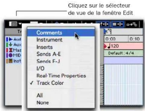 Avid Pro Tools 7.0 - Sélecteurs de vue de fenêtre - 1
