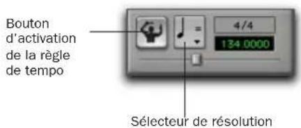 Avid Pro Tools 7.0 - Pour régler le tempo manuel à l'aide du curseur de tempo : - 1