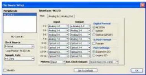 Avid Pro Tools 7.0 - Configuration de la boîte de dialogue Hardware Setup - 1
