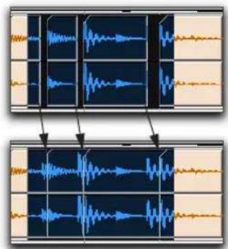 Avid Pro Tools 7.0 - Pour combler des espaces depuis un point de fin de région : - 1