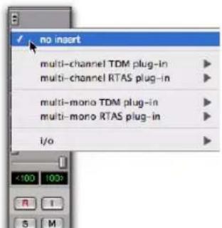 Avid Pro Tools 7.0 - Pour supprimer un insert d'une piste : - 1