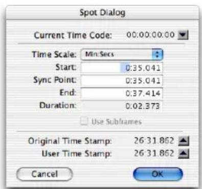 Avid Pro Tools 7.0 - Pour placer une région en mode Spot : - 1