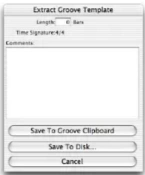 Avid Pro Tools 7.0 - Pour extraire un modèle de Groove : - 1