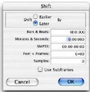 Avid Pro Tools 7.0 - Pour décaler une sélection ou une région : - 1