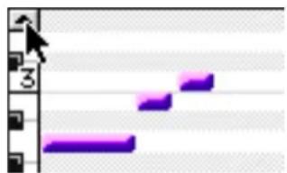 Avid Pro Tools 7.0 - Pour faire défiler l'affichage des notes d'une piste MIDI ou d'une piste d'instrument vers le haut ou vers le bas : - 1