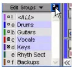 Avid Pro Tools 7.0 - Pour activer le focus sur le clavier de la liste des groupes : - 1