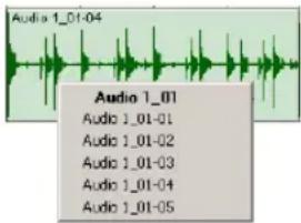 Avid Pro Tools 7.0 - Pour sélectionner une prise à partir du menu déroulant de la liste des prises : - 1