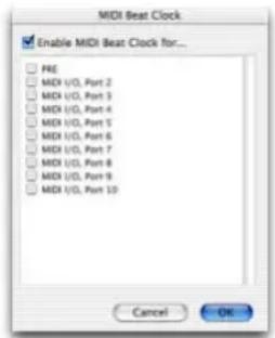 Avid Pro Tools 7.0 - Pour transmettre l'horloge MIDI Beat Clock : - 1