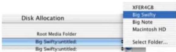 Avid Pro Tools 7.0 - Fenêtre Disk Allocation - 1