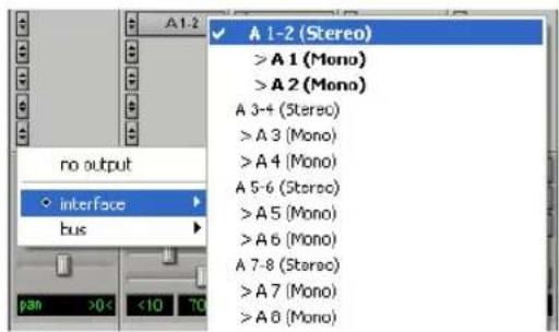 Avid Pro Tools 7.0 - Pour assigner la sortie d'une piste audio : - 1