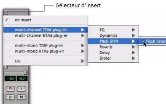 Avid Pro Tools 7.0 - Pour insérer un plug-in sur une piste : - 1