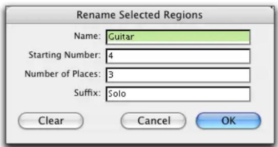 Avid Pro Tools 7.0 - Désignation automatique des régions après suppression du silence - 1