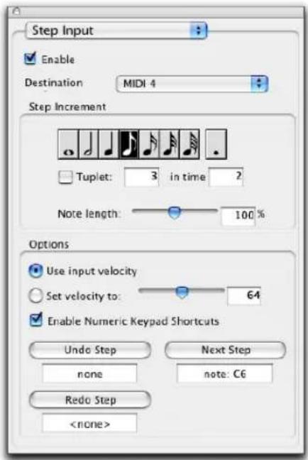 Avid Pro Tools 7.0 - Pour entrer des notes MIDI avec Step Input (à l'alde d'un périphérique MIDI externe) : - 1