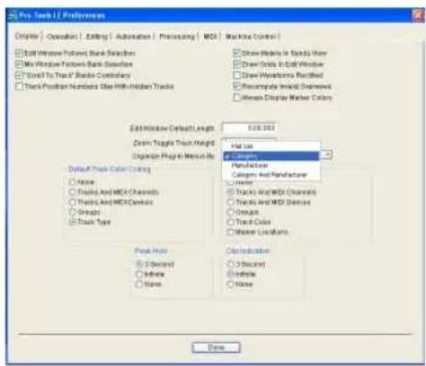 Avid Pro Tools 7.0 - Pour choisir le type de classement des plug-in : - 1