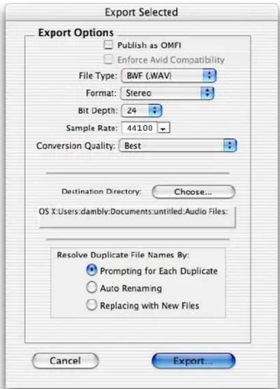 Avid Pro Tools 7.0 - Pour exporter des régions sous forme de nouveaux fichiers audio : - 1