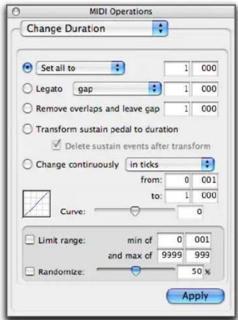 Avid Pro Tools 7.0 - Pour ouvrir la page Change Duration : - 1