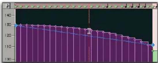 Avid Pro Tools 7.0 - Pour sélectionner la courbe de tempo dans l'éditeur de tempo : - 1