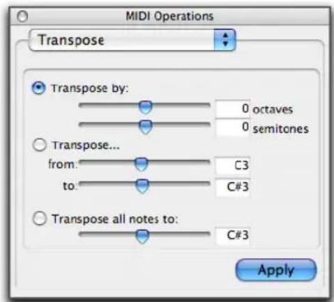 Avid Pro Tools 7.0 - Pour ouvrir la page Transpose : - 1