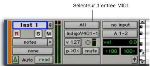 Avid Pro Tools 7.0 - Configuration de pistes MIDI ou de pistes d'instrument pour l'enregistrement - 5