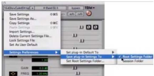 Avid Pro Tools 7.0 - Menu des paramètres - 1