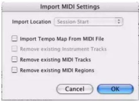 Avid Pro Tools 7.0 - Pour importer un fichier MIDI standard vers de nouvelles pistes : - 1