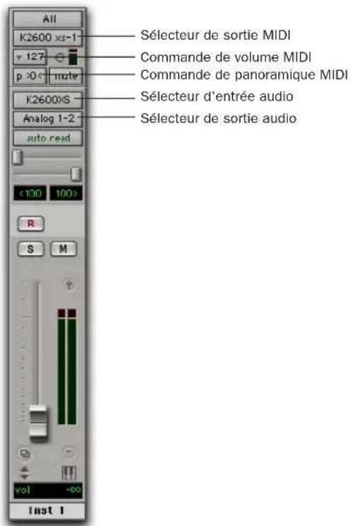 Avid Pro Tools 7.0 - Pour utiliser des pistes d'instruments afin d'écouter et de mixer de l'audio à partir d'instruments MIDI externes : - 1