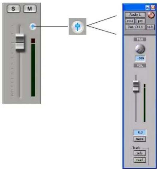 Avid Pro Tools 7.0 - Pour ouvrir la fenêtre Output d'une piste : - 1