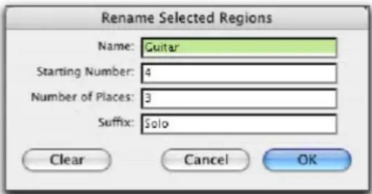 Avid Pro Tools 7.3 - Désignation automatique des régions après suppression du silence - 1