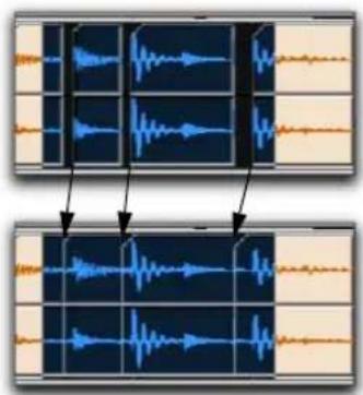 Avid Pro Tools 7.3 - Pour combler des espaces depuis un point de début de région : - 1