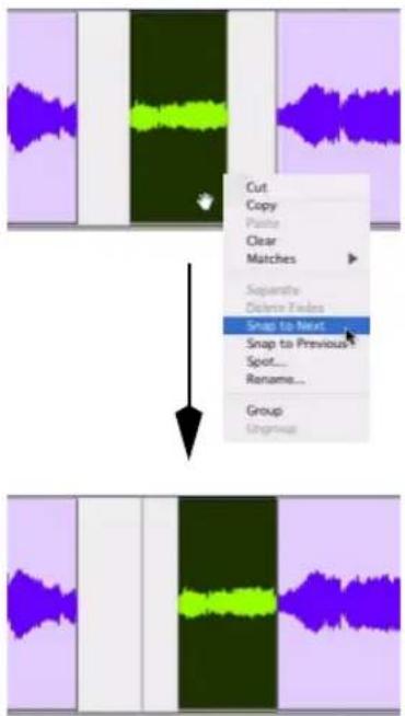 Avid Pro Tools 7.3 - Pour aligner une région à la région suivante d'une piste : - 1