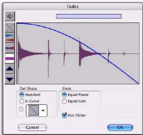 Avid Pro Tools 7.3 - Boîte de dialogue Fades - 1