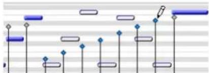 Avid Pro Tools 7.3 - Pour dessiner des valeurs de vélocité créant un effet crescendo : - 1