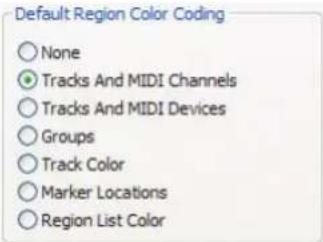 Avid Pro Tools 7.3 - Options Default Region Color Coding - 1