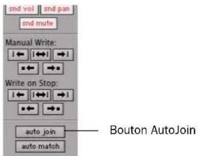 snd vol snd pan snd mute Manual Write: I← I←→I ←→ →← Write on Stop: I← I←→I ←→ →← auto_join auto match Bouton AutoJoin