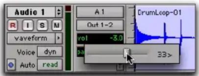 Avid Pro Tools 7.3 - Indicateur de panoramique - 1