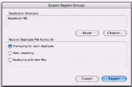 Avid Pro Tools 7.3 - Pour exporter un groupe de régions : - 1