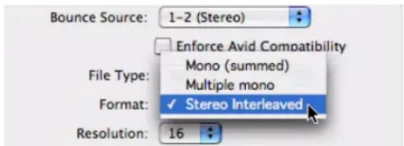 Avid Pro Tools 7.3 - Pour configurer le format du fichler prémixé : - 1