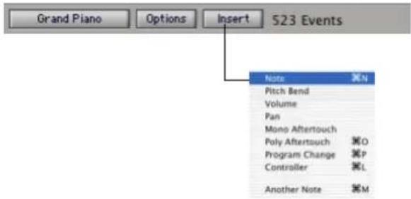 Avid Pro Tools 7.3 - Insertion d'événements dans la liste des événements MIDI - 1