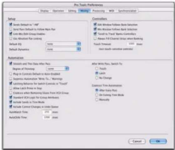 Avid Pro Tools 7.3 - Pour afficher les préférences d'automation : - 1