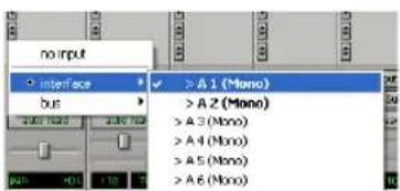 no input interface bus >A 1 (Mono) >A 2 (Mono) >A 3 (Mono) >A 4 (Mono) >A 5 (Mono) >A 6 (Mono)