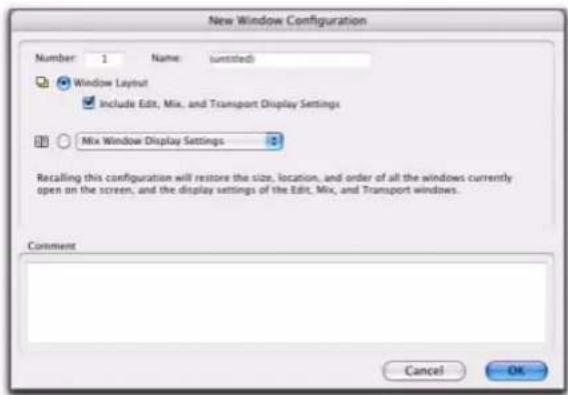 Avid Pro Tools 7.3 - Pour créer une configuration de fenêtre : - 1