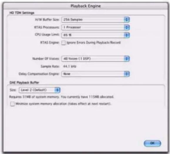 Avid Pro Tools 7.3 - Pour définir le nombre de processeurs RTAS : - 1